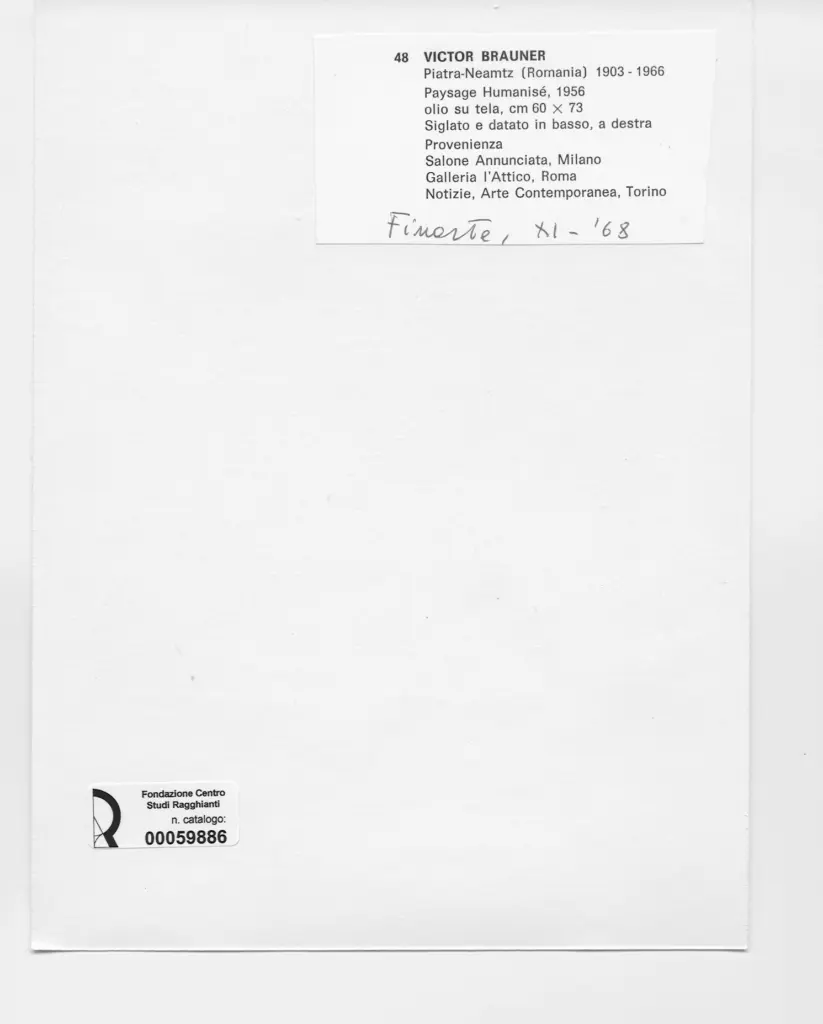 Anonimo , Brauner, Victor - sec. XX - Paysage Humanis&eacute; , retro