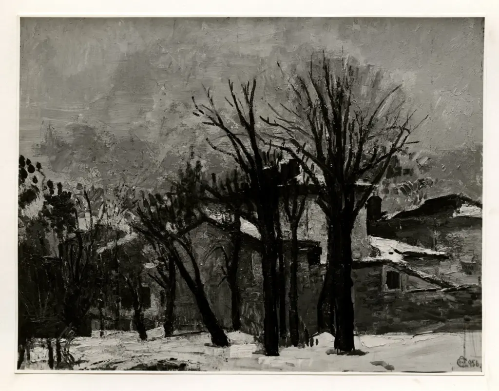 Anonimo , Ciucurencu, Alexandru - sec. XX - Paesaggio invernale , fronte