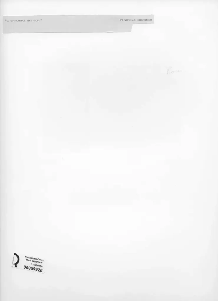 Anonimo , Grigoresco, Niculae - sec. XIX/ XX - A Roumanian Hay Cart , retro