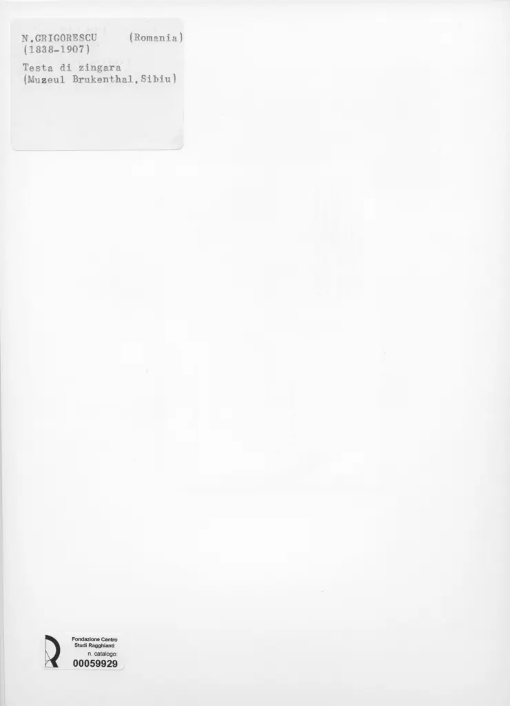 Anonimo , Grigoresco, Niculae - sec. XX - Testa di zingara , retro