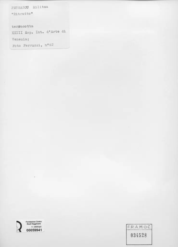 Fotografia Ferruzzi , Petrascu, Militza - sec. XX - Ritratto , retro