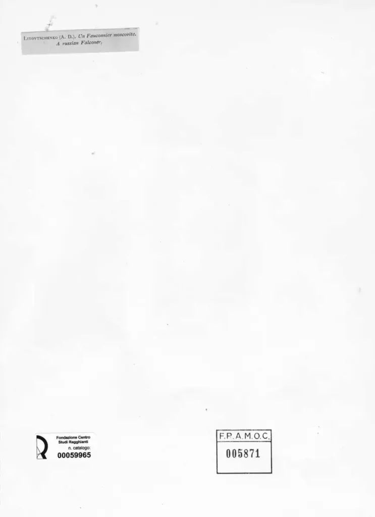 Anonimo , Litovtschenko, Alexander Dmitrievich - sec. XIX - A Russien Falconier , retro