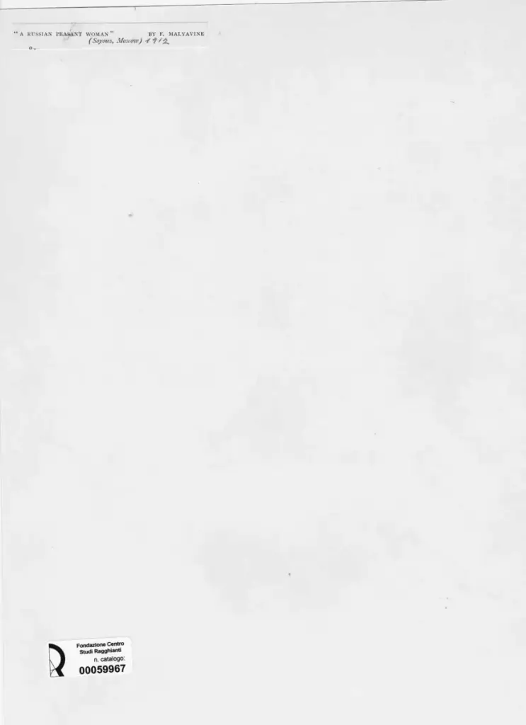 Anonimo , Malyavine, Filipp - sec. XX - A Russian peasant woman , retro