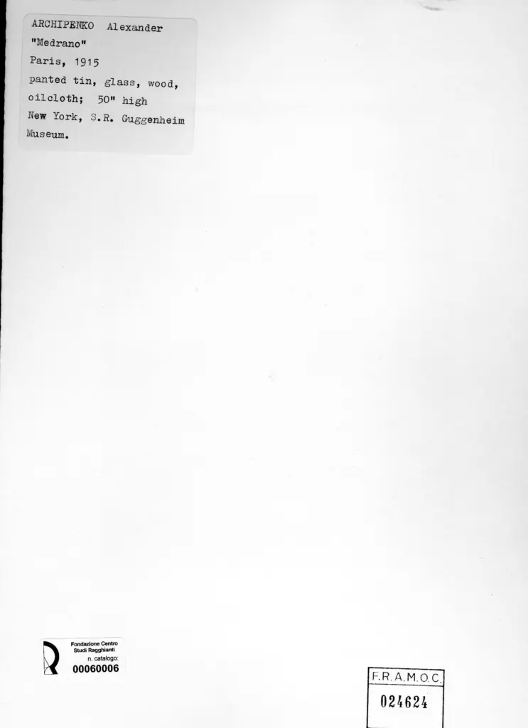 Anonimo , Archipenko, Alexander - sec. XX - Medrano , retro