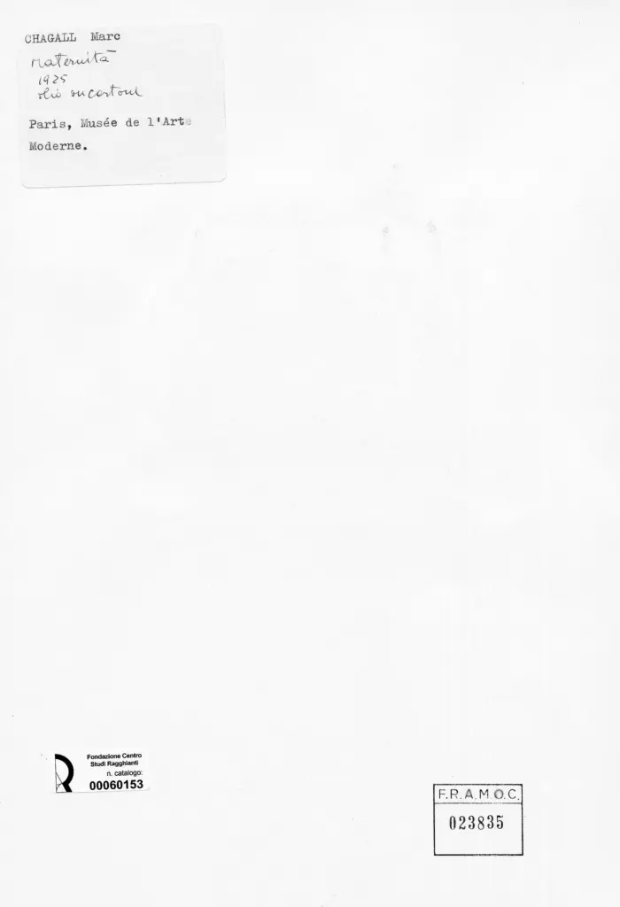 Anonimo , Chagall, Marc - sec. XX - Maternit&agrave; , retro