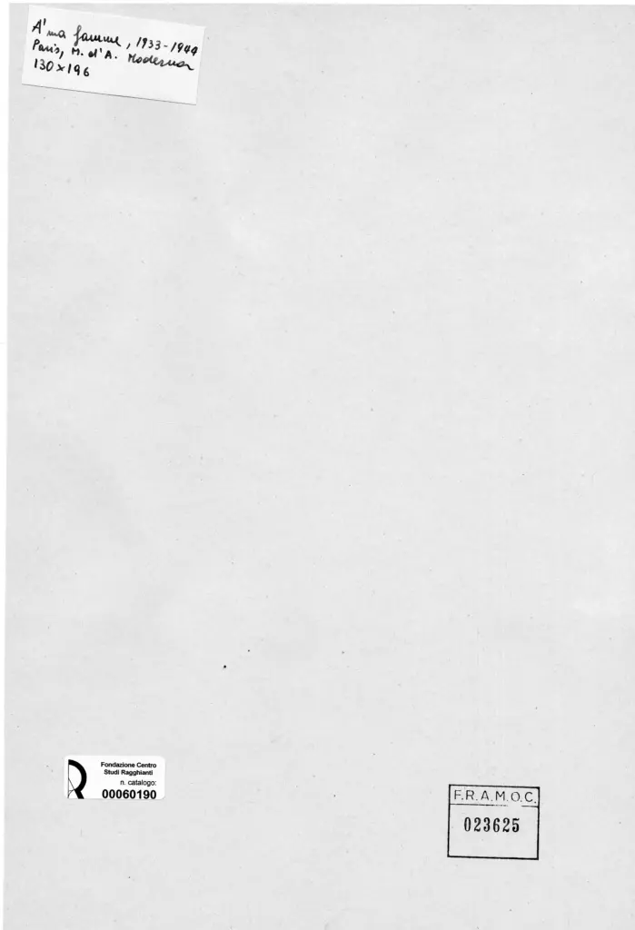 Anonimo , Chagall, Marc - sec. XX - A' ma famme , retro