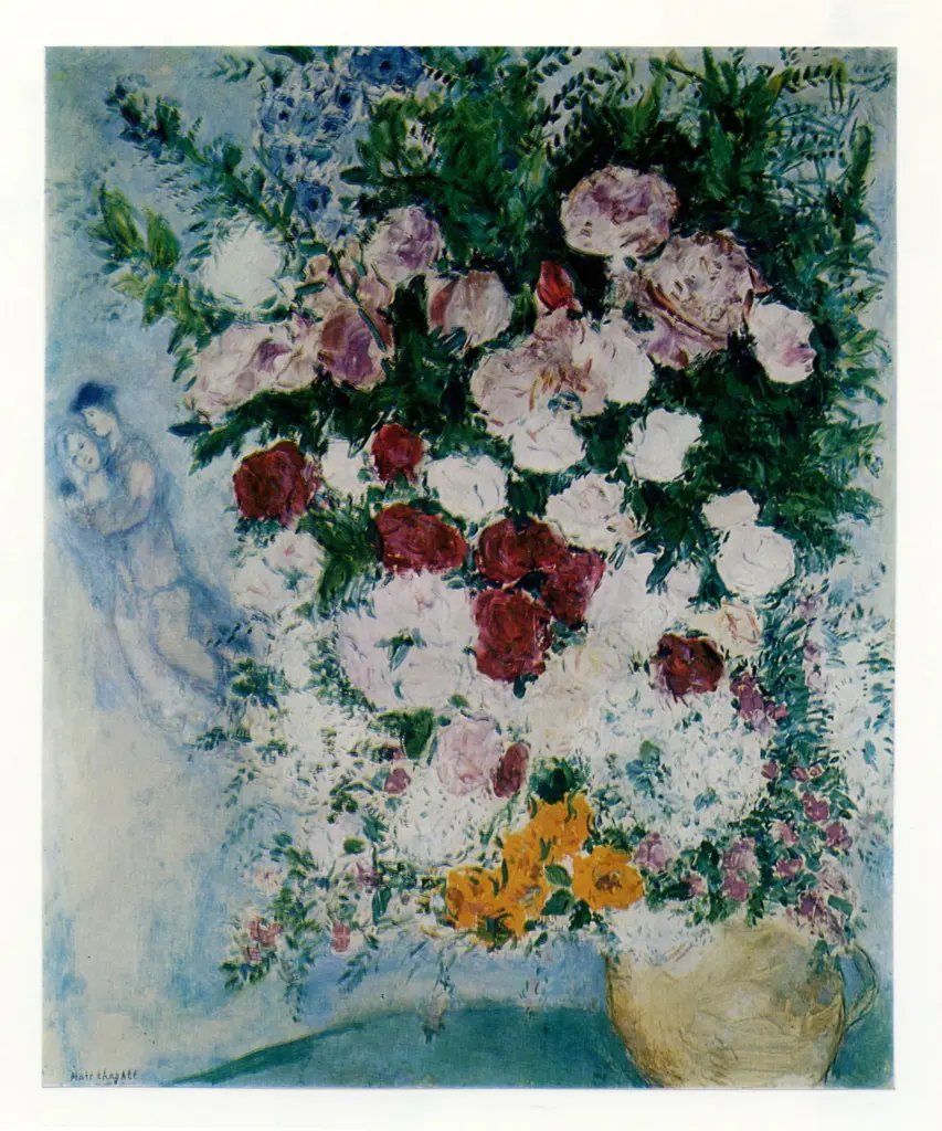 Anonimo , Chagall, Marc - sec. XX - Les amoreux au bouquet de fleurs , fronte