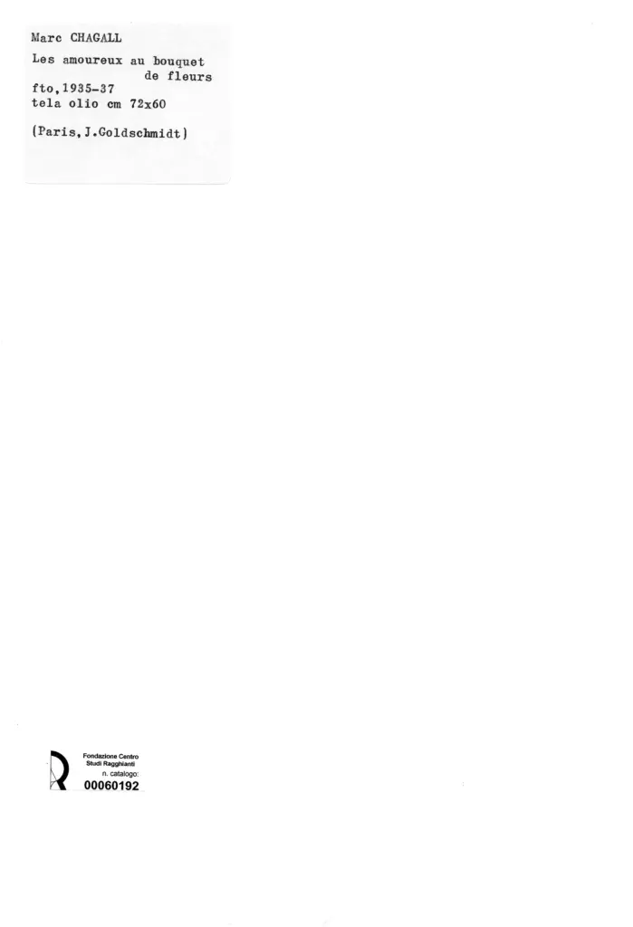 Anonimo , Chagall, Marc - sec. XX - Les amoreux au bouquet de fleurs , retro