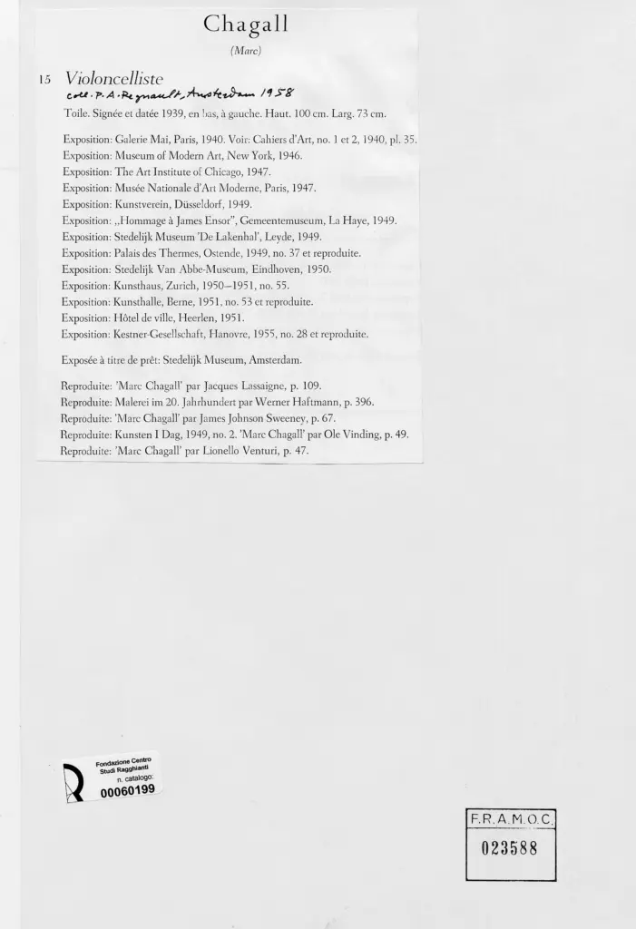 Anonimo , Chagall, Marc - sec. XX , retro