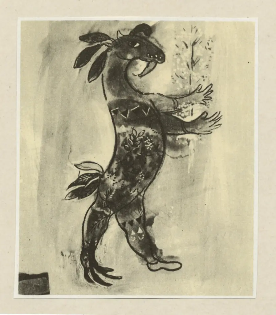 Anonimo , Chagall, Marc - sec. XX - Balletto "L'uccello di Fuoco". Costume per un mostro , fronte