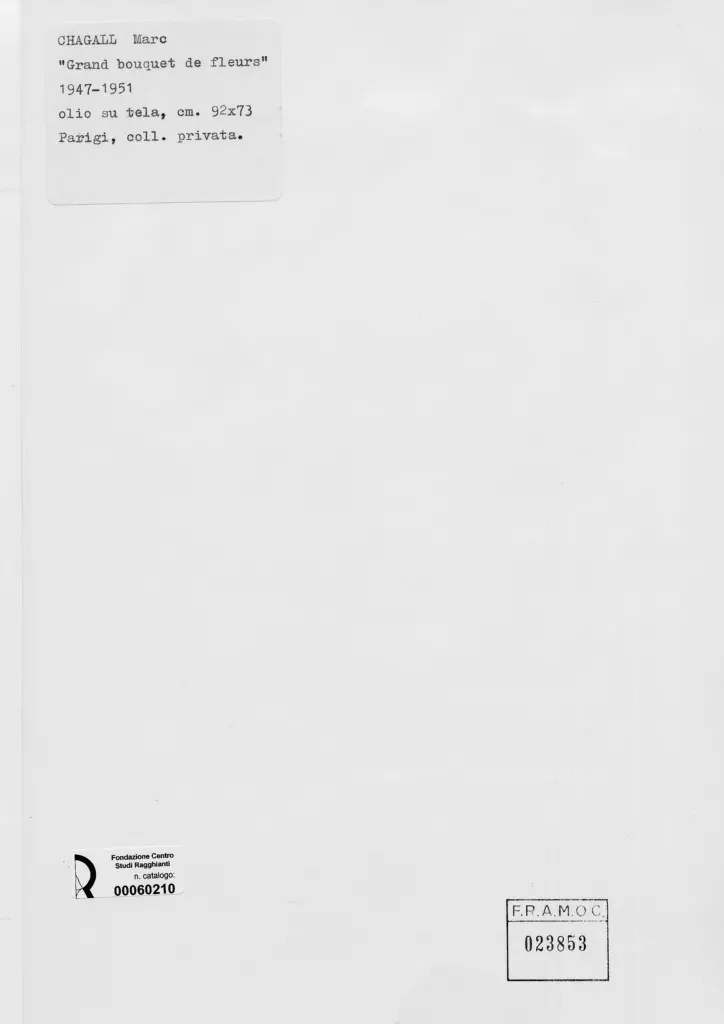 Anonimo , Chagall, Marc - sec. XX - Grand bouqut de fleurs , retro