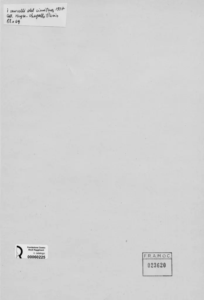 Anonimo , Chagall, Marc - sec. XX - I cancelli del cimitero , retro