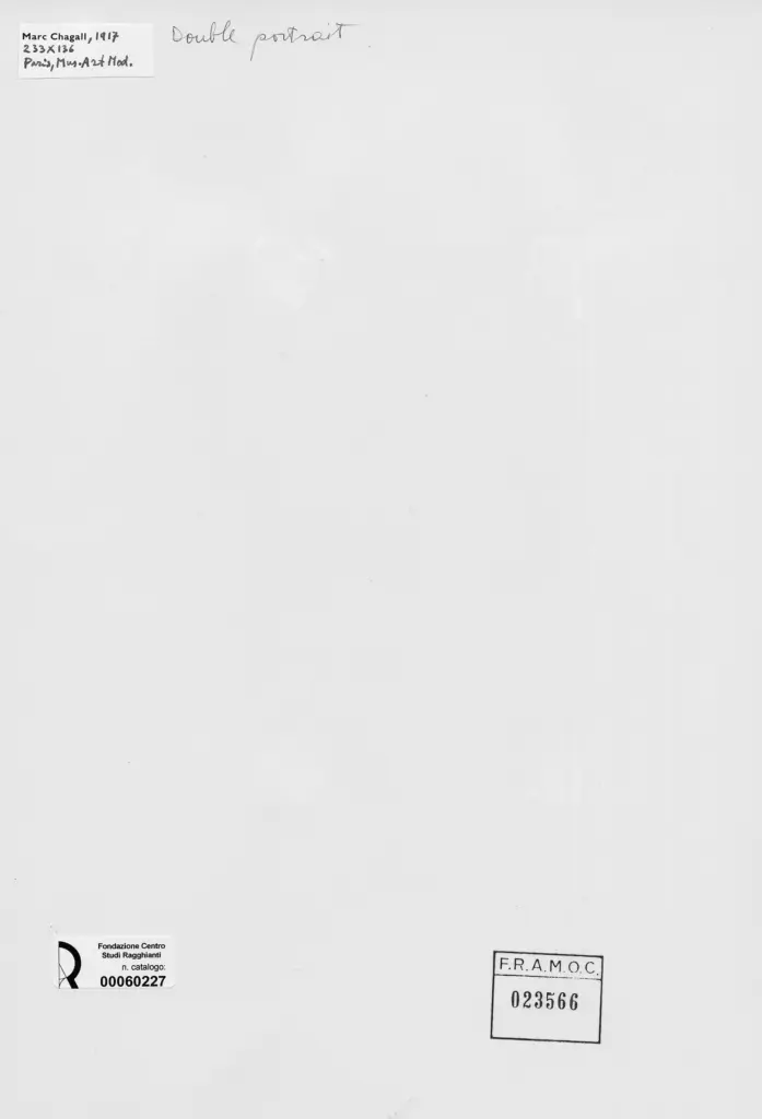Anonimo , Chagall, Marc - sec. XX - Double Portrait , retro