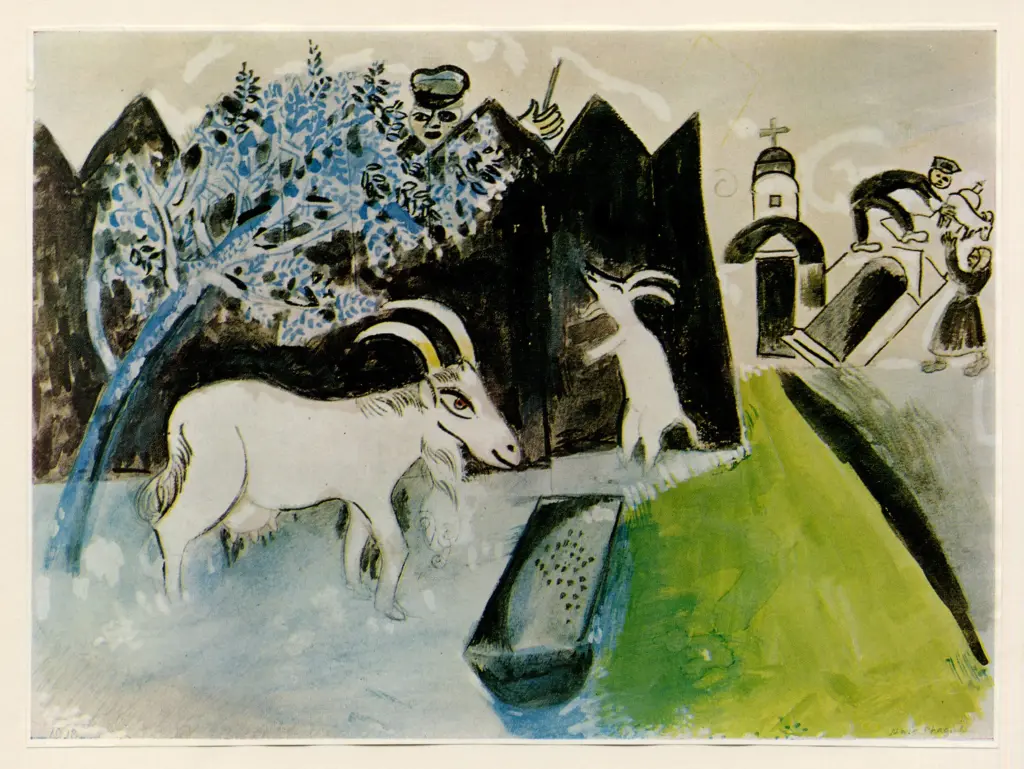 Anonimo , Chagall, Marc - sec. XX - Die Ziegen im Garten , fronte