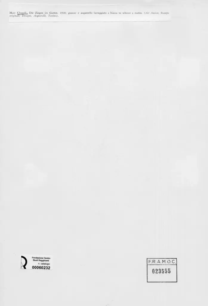 Anonimo , Chagall, Marc - sec. XX - Die Ziegen im Garten , retro