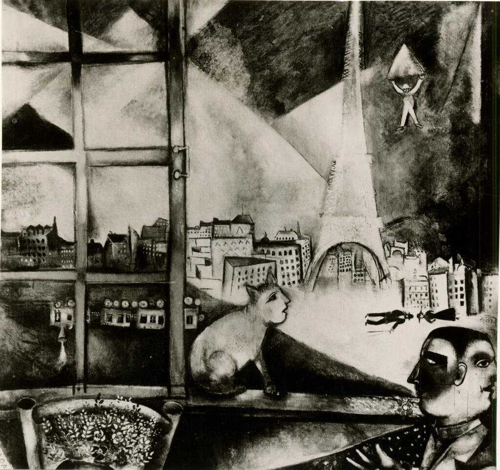 Anonimo , Chagall, Marc - sec. XX - Parigi attraverso la finestra , fronte