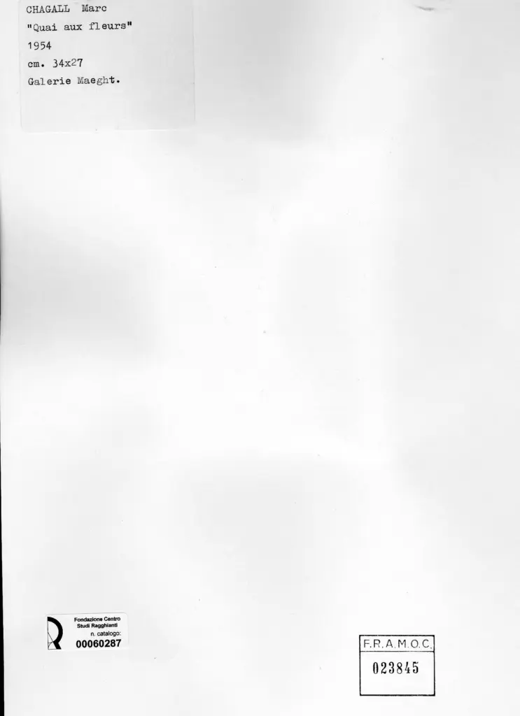 Anonimo , Chagall, Marc - sec. XX - Quai aux fleurs , retro