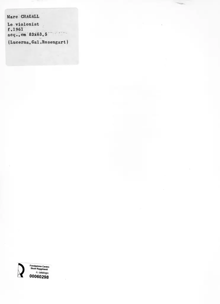 Anonimo , Chagall, Marc - sec. XX - Le violonist , retro