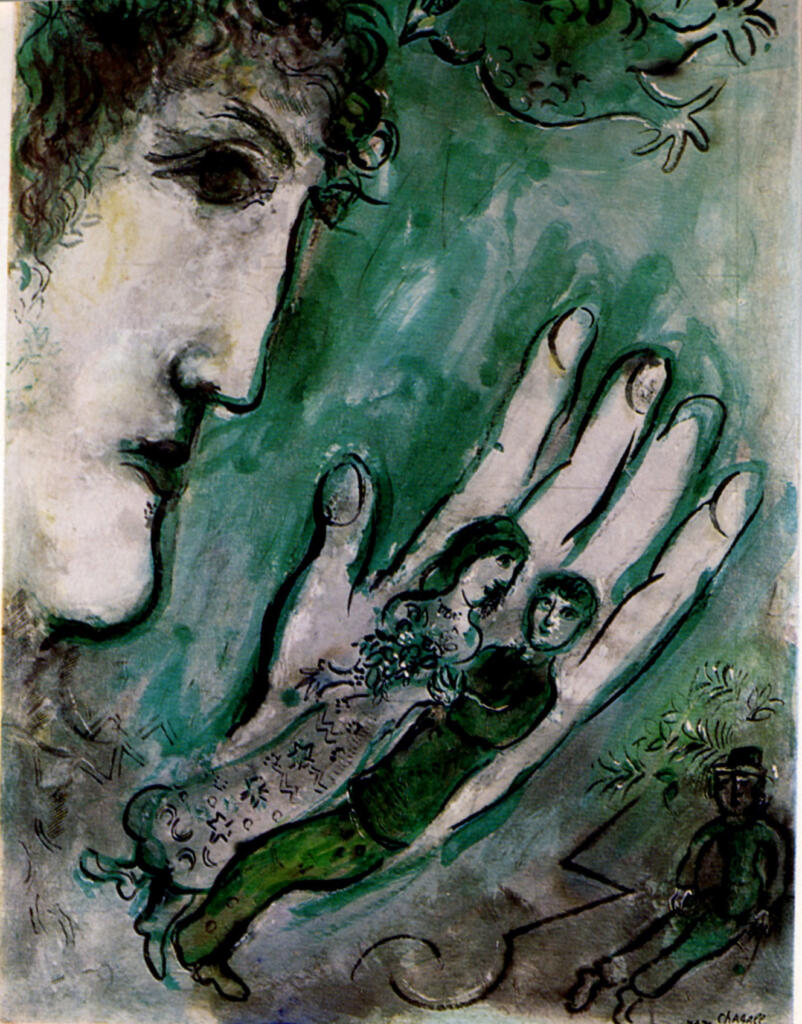 Anonimo , Chagall, Marc - sec. XX - Le mani (autoritratto) , fronte