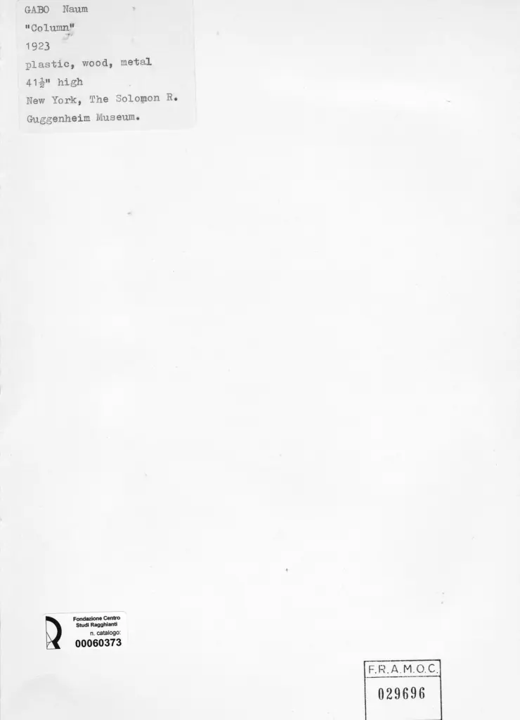 Anonimo , Gabo, Naum - sec. XX - Column , retro