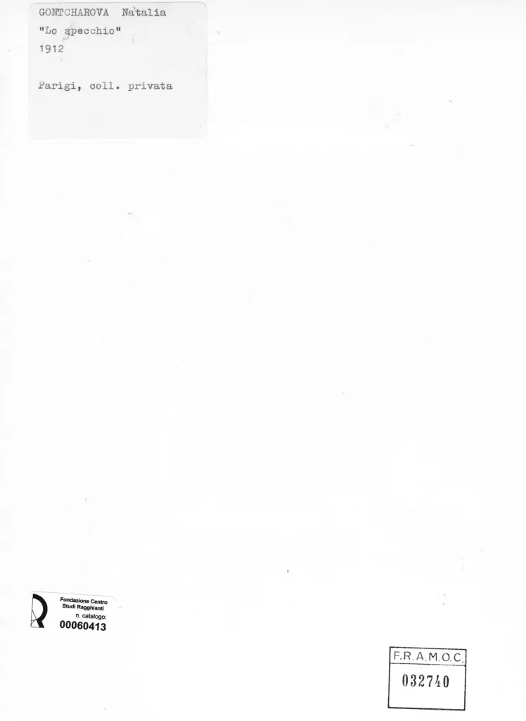 Anonimo , Gontcharova, Natalia - sec. XX - Lo specchio , retro