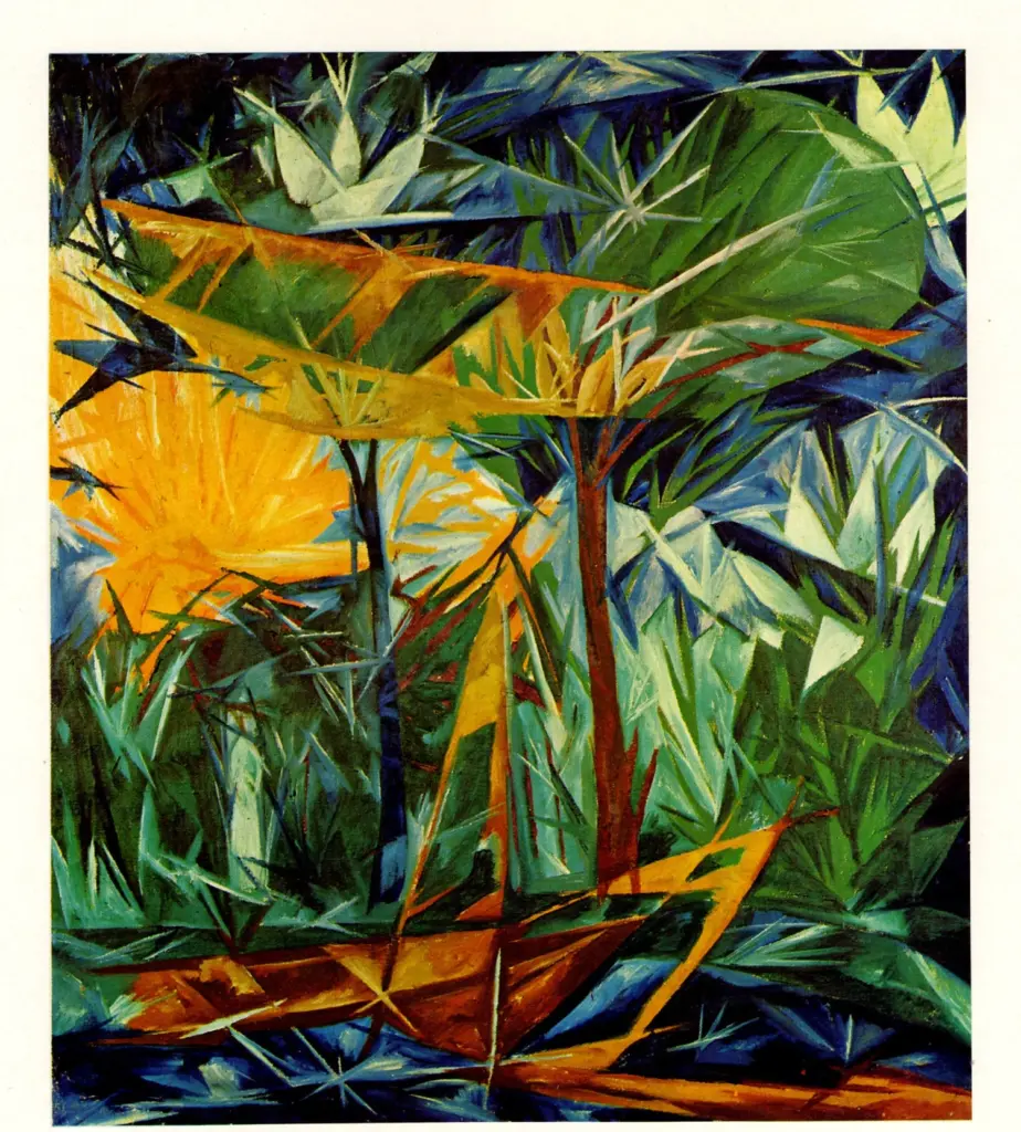 Anonimo , Gontcharova, Natalia - sec. XX - Foresta verde e gialla , fronte