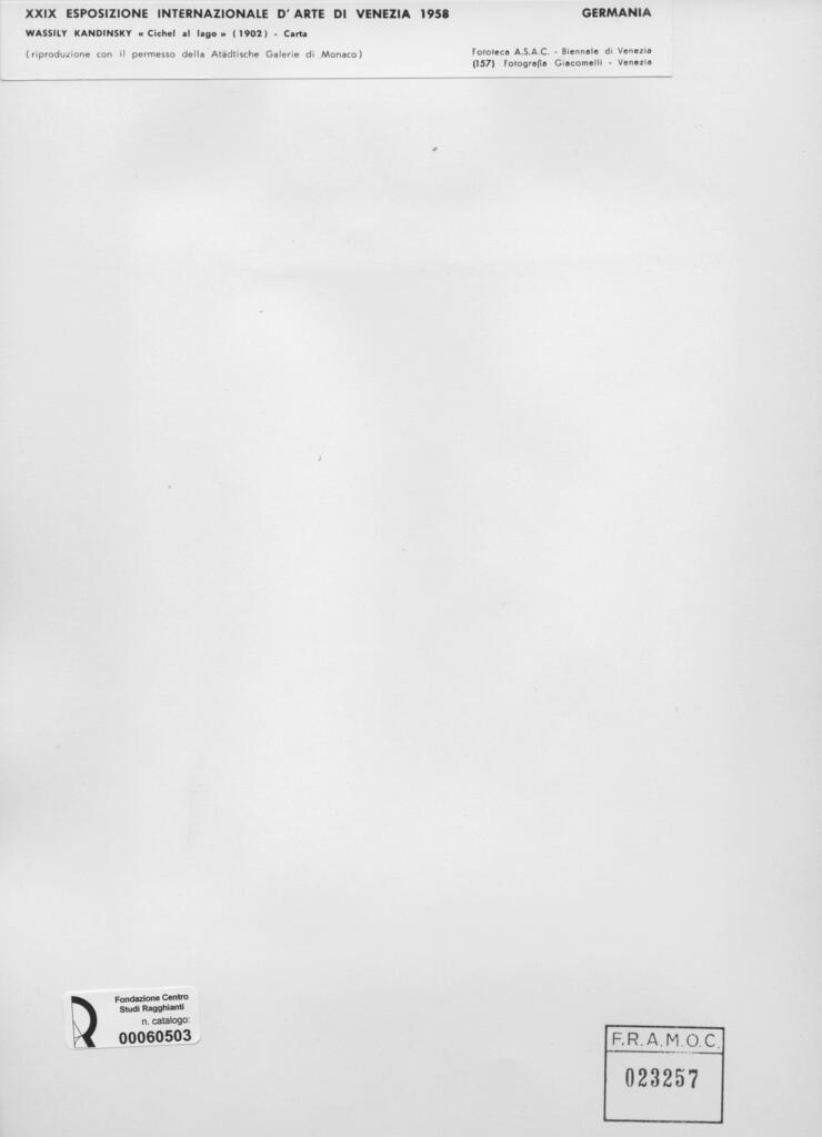 Giacomelli , Kandinsky, Wassili - sec. XX - Cichel al lago , retro