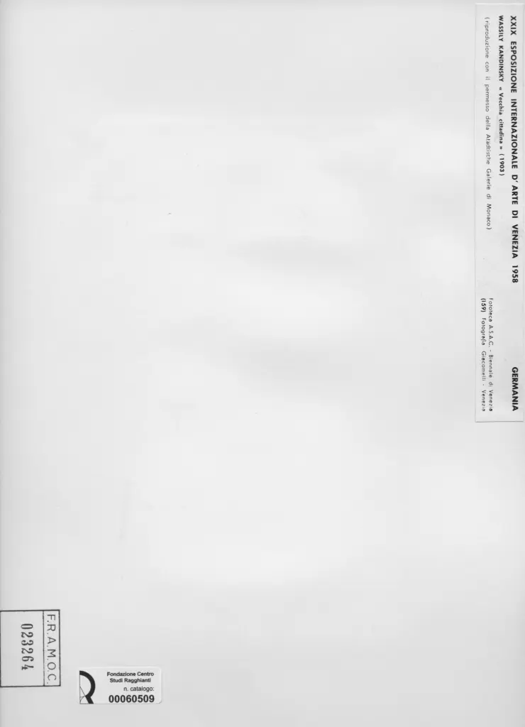 Giacomelli , Kandinsky, Wassili - sec. XX - Vecchia cittadina , retro