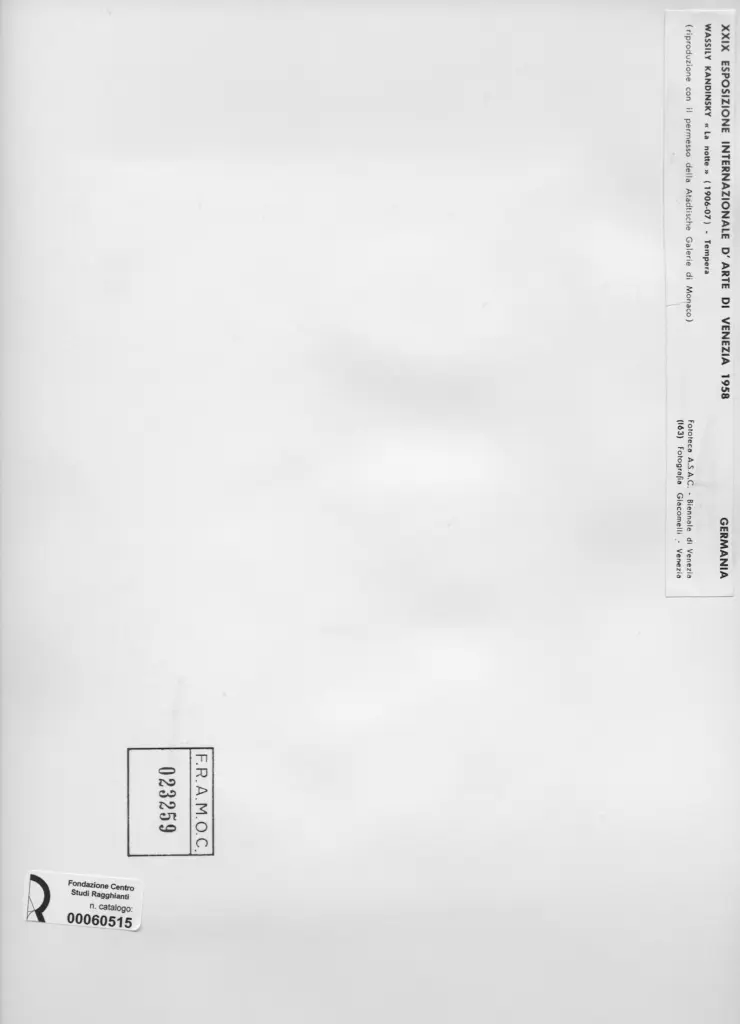 Giacomelli , Kandinsky, Wassili - sec. XX - La Notte , retro