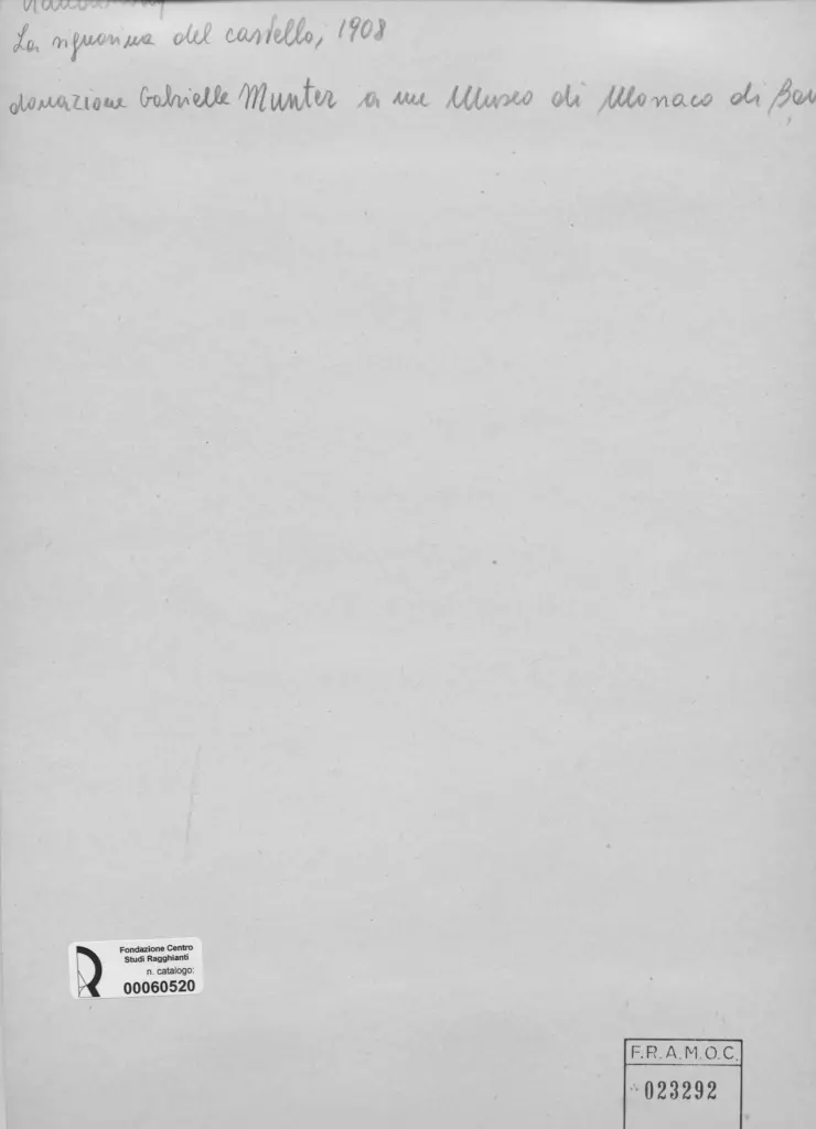 Anonimo , Kandinsky, Wassili - sec. XX - La signorina del castelllo , retro