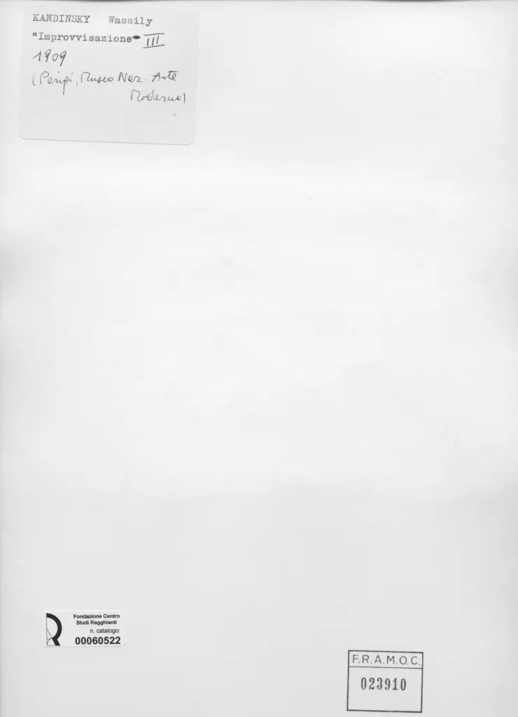 Anonimo , Kandinsky, Wassili - sec. XX - Improvvisazione III , retro
