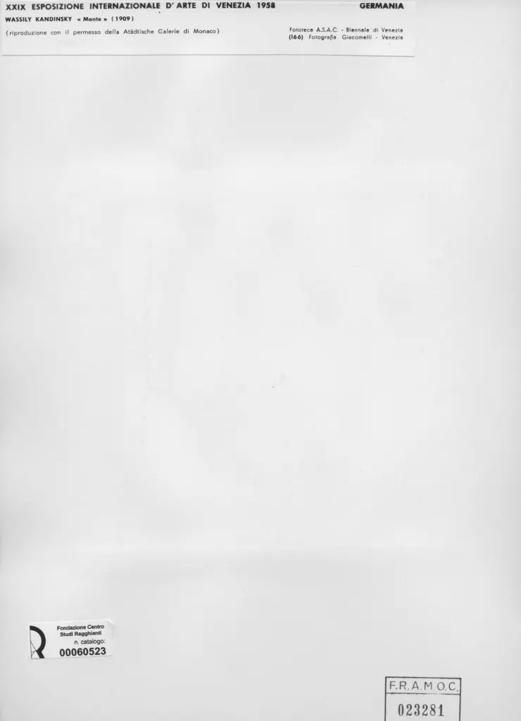 Giacomelli , Kandinsky, Wassili - sec. XX - Monte , retro