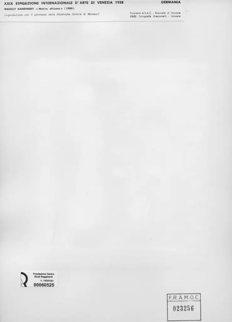 Giacomelli , Kandinsky, Wassili - sec. XX - Motivo africano , retro