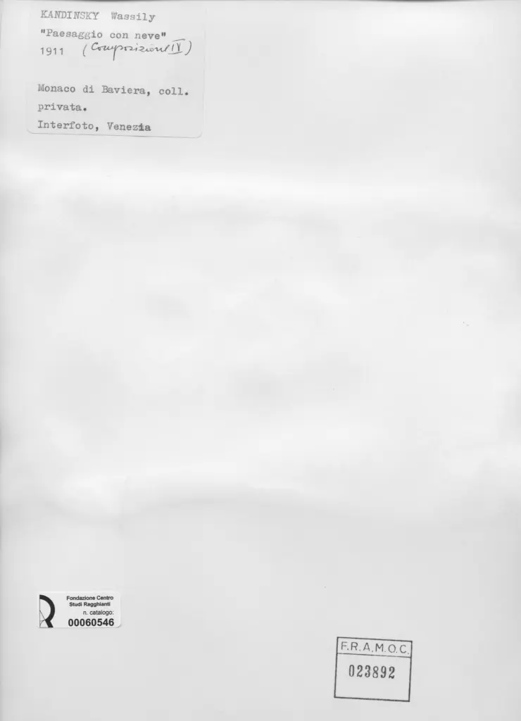 Interfoto , Kandinsky, Wassili - sec. XX - Paesaggio con neve (Composizione IV) , retro
