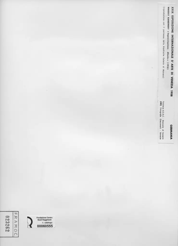 Giacomelli , Kandinsky, Wassili - sec. XX - Improvvisazione: diluvio , retro