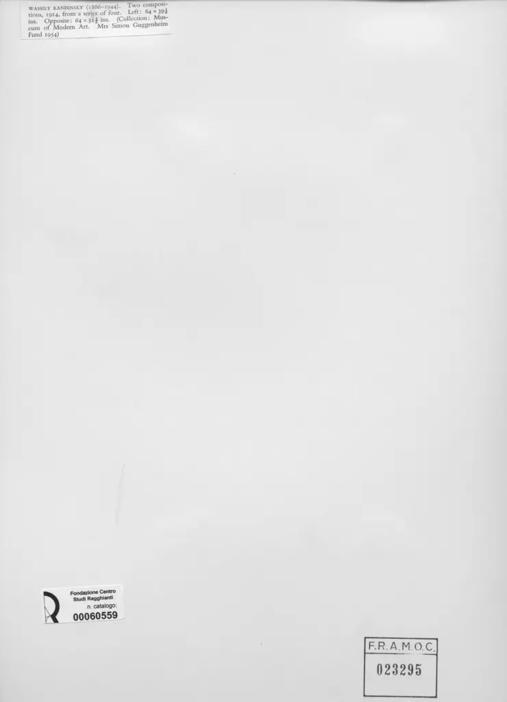 Anonimo , Kandinsky, Wassili - sec. XX - Composizione (serie di 4) , retro