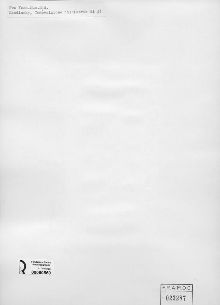 Anonimo , Kandinsky, Wassili - sec. XX - Composizione (serie di 4) , retro