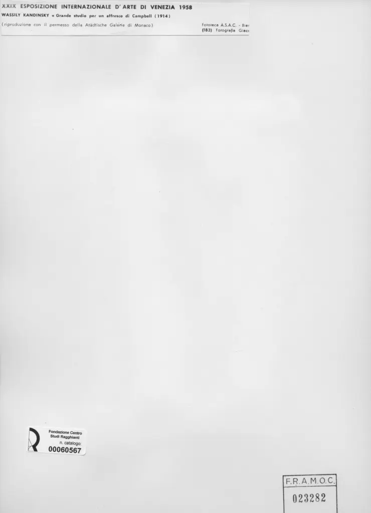 Giacomelli , Kandinsky, Wassili - sec. XX - Grande studio per un affresco di Campbell , retro