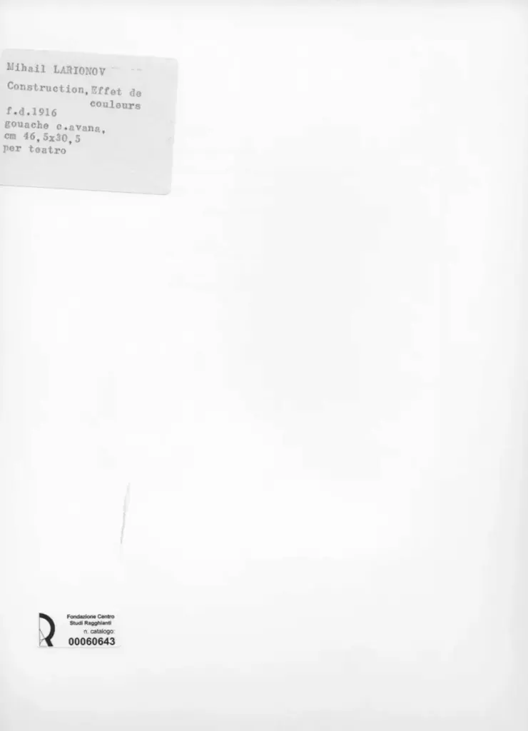 Anonimo , Larionoff, Michail - sec. XX - Construction, Effet de couleurs , retro