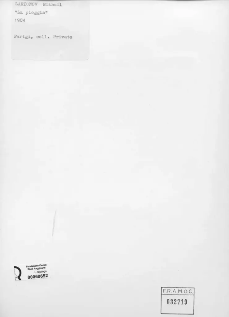 Anonimo , Larionoff, Michail - sec. XX - La pioggia , retro