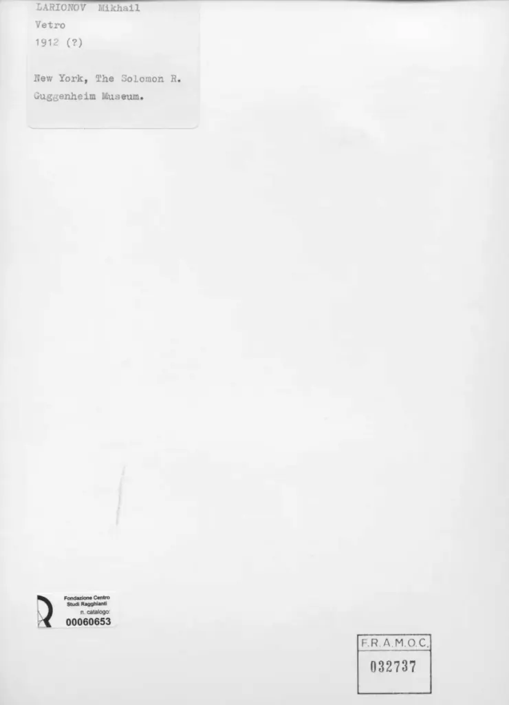 Anonimo , Larionoff, Michail - sec. XX - Vetro , retro