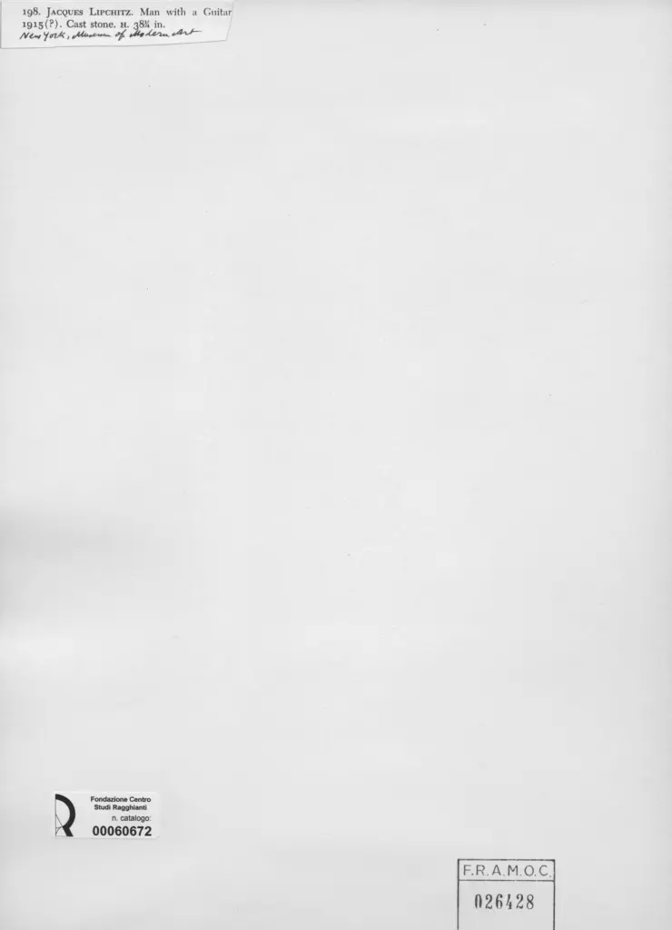 Anonimo , Lipchitz, Jacques - sec. XX - Man with a guitar , retro