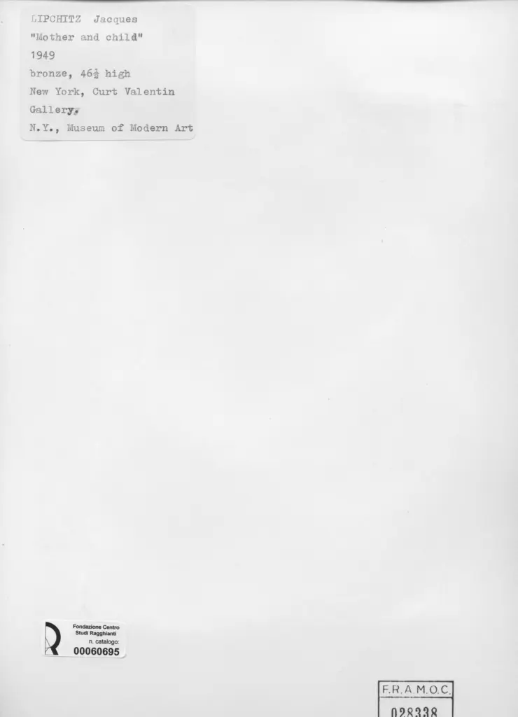 Anonimo , Lipchitz, Jacques - sec. XX - Mother and Child , retro