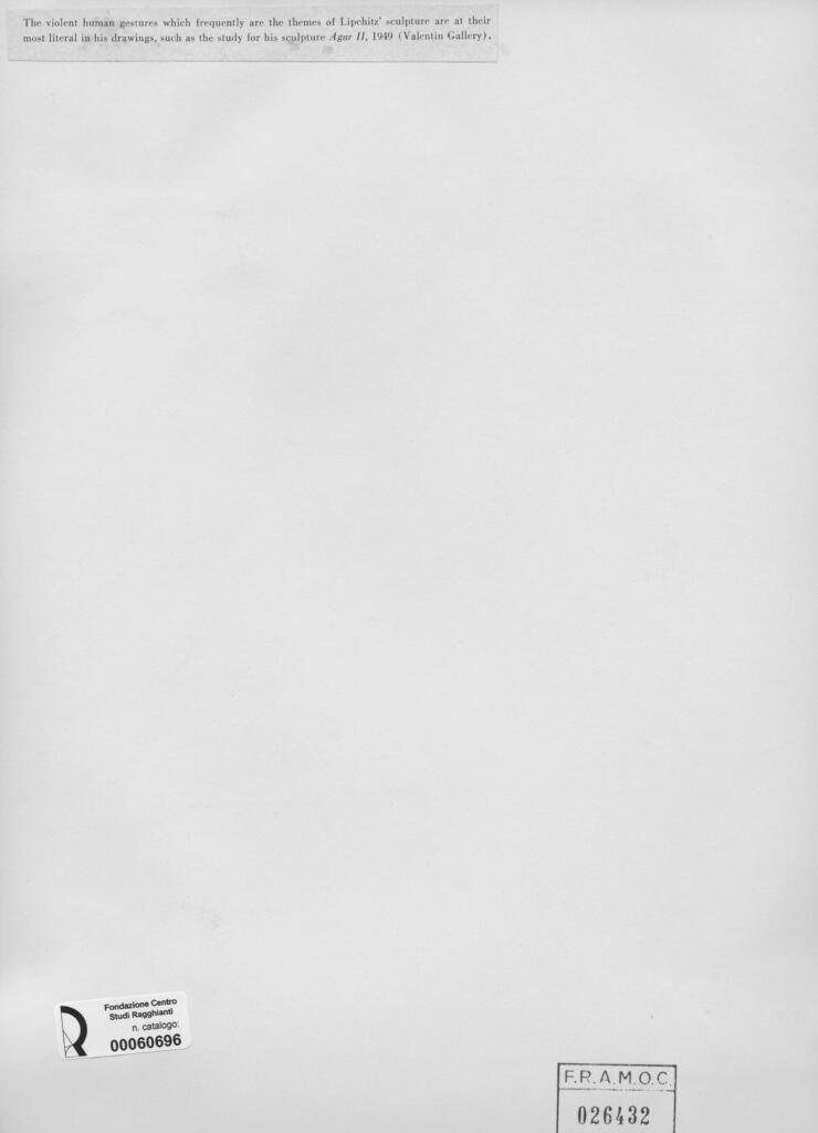 Anonimo , Lipchitz, Jacques - sec. XX - Study for "Agar II" , retro