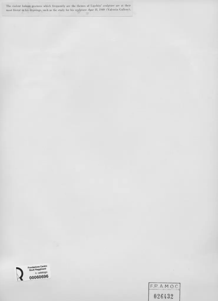 Anonimo , Lipchitz, Jacques - sec. XX - Study for "Agar II" , retro