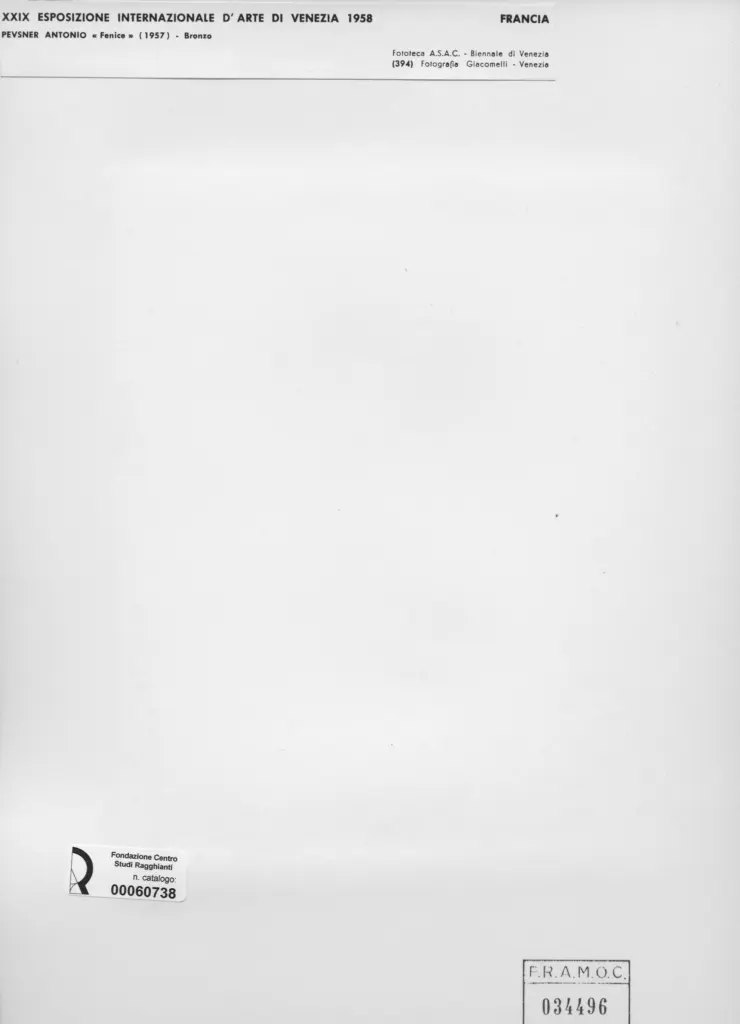 Giacomelli , Pevsner, Antoine - sec. XX - Fenice , retro