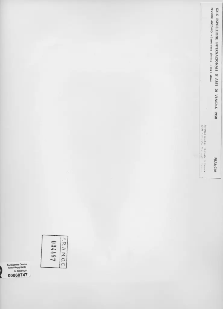 Giacomelli , Pevsner, Antoine - sec. XX - Costruzione cinetica , retro