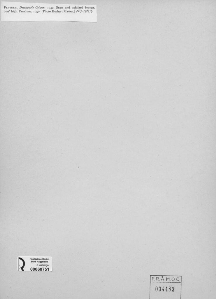 Matter, Herbert , Pevsner, Antoine - sec. XX - Developable Column , retro