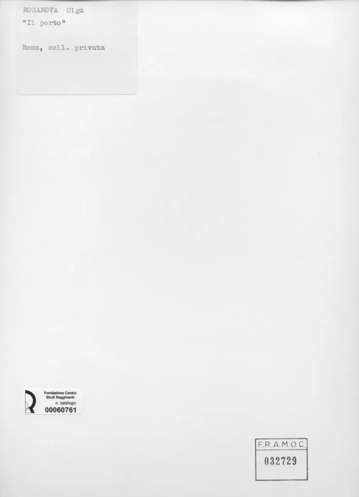 Anonimo , Rosanova, Olga - sec. XX - Il porto , retro