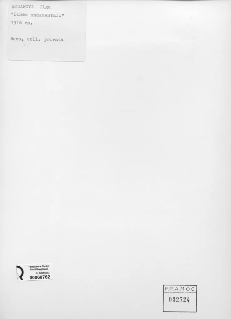 Anonimo , Rosanova, Olga - sec. XX - Linee andamentali , retro